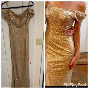 Gold sequin bridesmaid dress